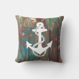 abstract nautical ANCHOR + ROPE Cushion