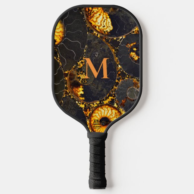 Abstract Nautilus pattern yellow gold  Pickleball Paddle (Front)