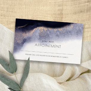 Abstract Navy Black Gold Watercolor Appointment Business Card