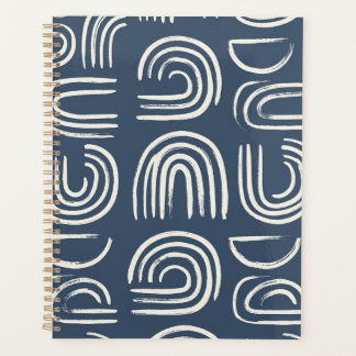 Abstract Navy Blue Abstract Arc Notebook | Modern Planner