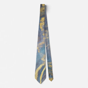  Abstract Navy Blue Gold Watercolor Elegant Modern Tie