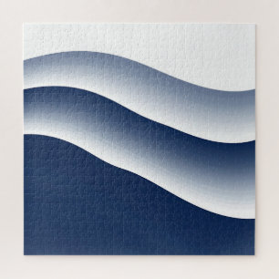 Abstract Navy Blue Ocean Waves Jigsaw Puzzle