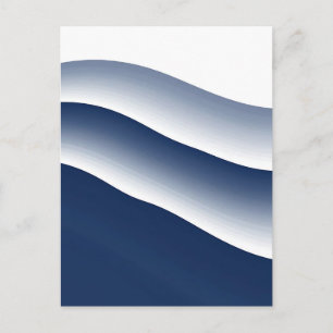 Abstract Navy Blue Ocean Waves Postcard
