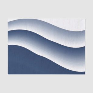 Abstract Navy Blue Ocean Waves Tissue Paper