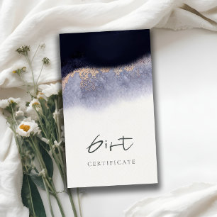 Abstract Navy Gold Watercolor Gift Certificate