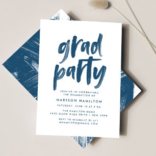 Abstract Navy Graduation Party Invitation