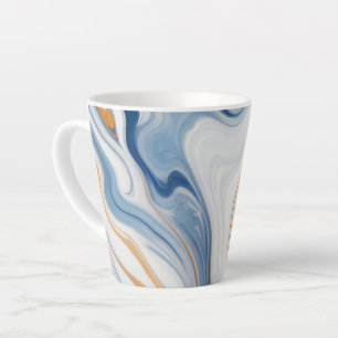 Abstract Navy Marble Design Latte Mug