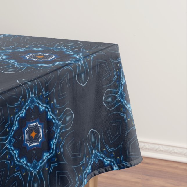 abstract navy nautical ligths stylish mandala art  tablecloth (In Situ)