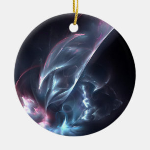 Abstract Nebula Blue and Purple Ceramic Tree Decoration