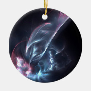 Abstract Nebula Blue and Purple Ceramic Tree Decoration