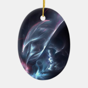 Abstract Nebula Blue and Purple Ceramic Tree Decoration
