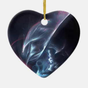 Abstract Nebula Blue and Purple Ceramic Tree Decoration