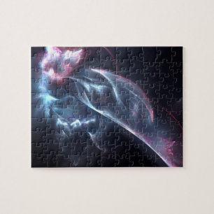 Abstract Nebula Blue and Purple Jigsaw Puzzle