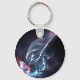 Abstract Nebula Blue and Purple Key Ring