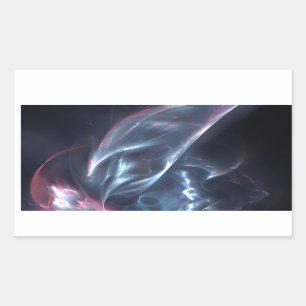 Abstract Nebula Blue and Purple Rectangular Sticker