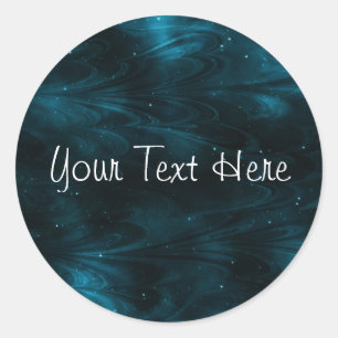 Abstract Nebula Texture - Blue Classic Round Sticker
