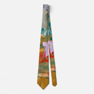 Abstract Neck Tie Gold