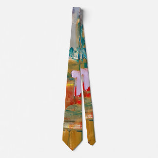 Abstract Neck Tie Gold 