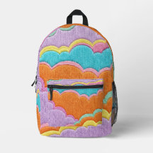 Abstract Needlepoint Cloud Turquoise Backpack