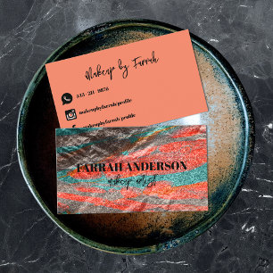 Abstract Neon Coloured Metallic Faux Foil  Business Card