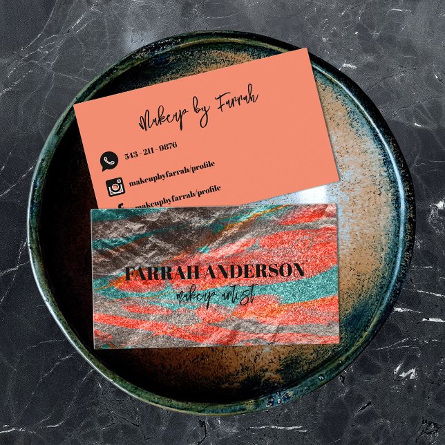 Abstract Neon Coloured Metallic Faux Foil  Business Card (Creator Uploaded)