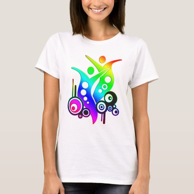 Abstract Neon coloured SWING dancer T-Shirt (Front)