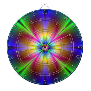 Abstract Neon Daisy Dart Board