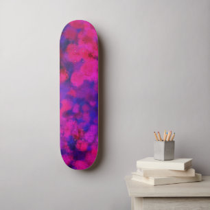 Abstract Neon Fuzz Skateboard