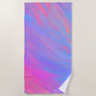 Abstract Neon Ink Flow Beach Towel