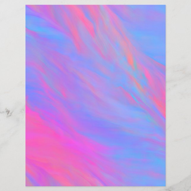 Abstract Neon Ink Flow Scrapbook Paper (Front)