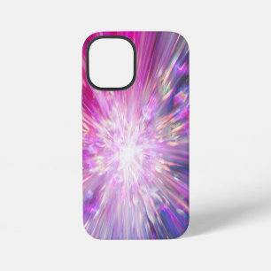 Abstract Neon Pink and Blue Energy Blast Graphic iPhone 12 Mini Case