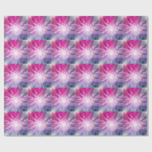 Abstract Neon Pink and Blue Energy Blast Graphic Wrapping Paper