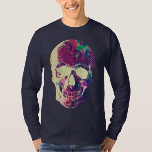 Abstract Neon Skull: Vibrant Chaos T-Shirt