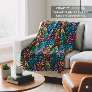Abstract Neon Swirl Pattern  Fleece Blanket
