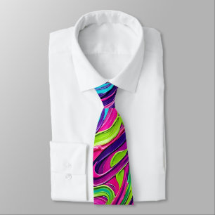 Abstract Neon Vibrant Portrait Neck Tie