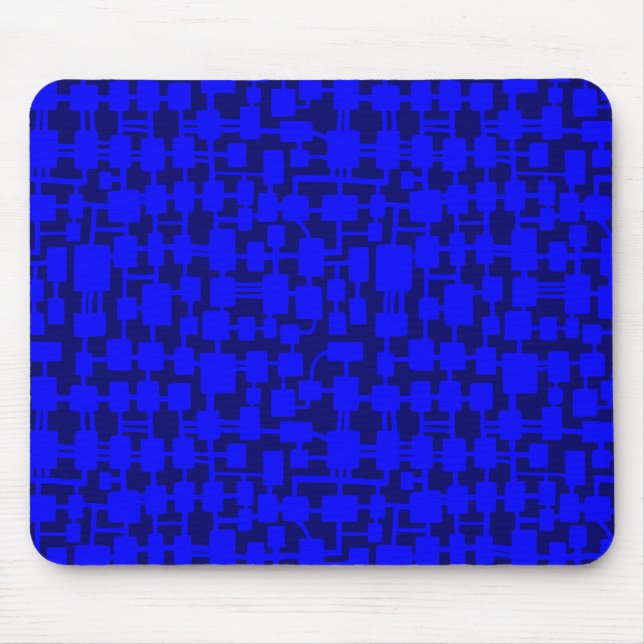 Abstract Network - Blue on Dark Blue 000066 Mouse Mat (Front)