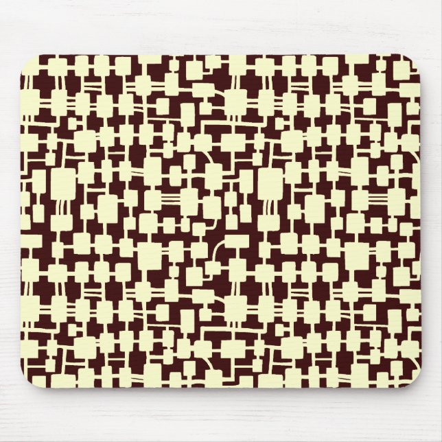 Abstract Network - Cream on Dark Brown 330000 Mouse Mat (Front)