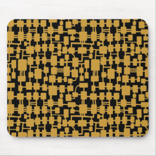 Abstract Network - Golden Brown on Black Mouse Mat