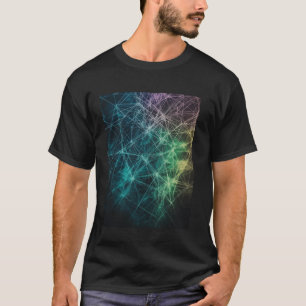 Abstract Network Lines Futuristic Art T-Shirt