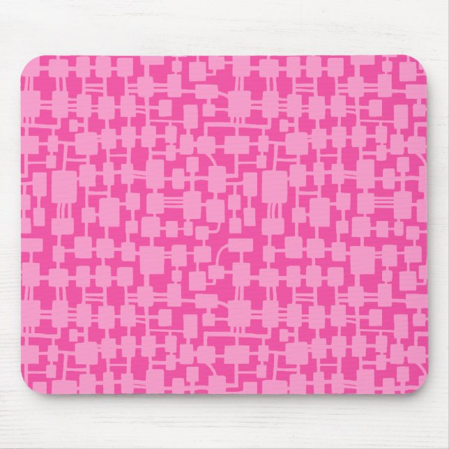 Abstract Network - Pink on Pale Crinson F749A1 Mouse Mat (Front)