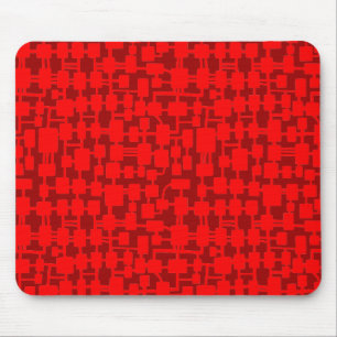 Abstract Network - Red on Maroon 990000 Mouse Mat