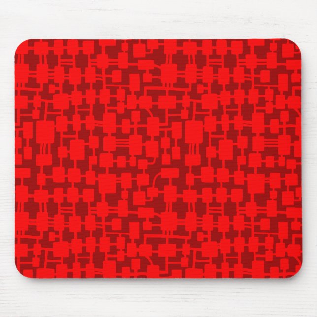 Abstract Network - Red on Maroon 990000 Mouse Mat (Front)