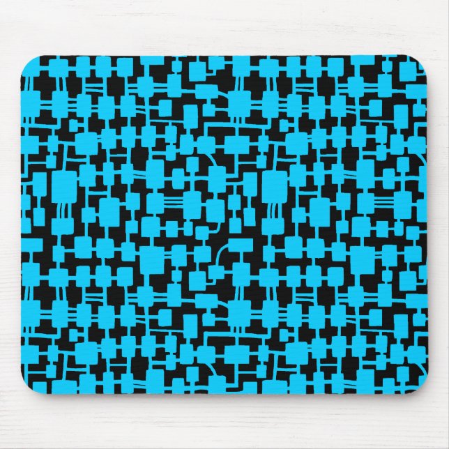 Abstract Network - Sky Brown on Black Mouse Mat (Front)