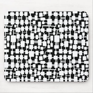 Abstract Network - White on Black Mouse Mat