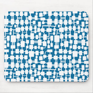 Abstract Network - White on Blue 006699 Mouse Mat