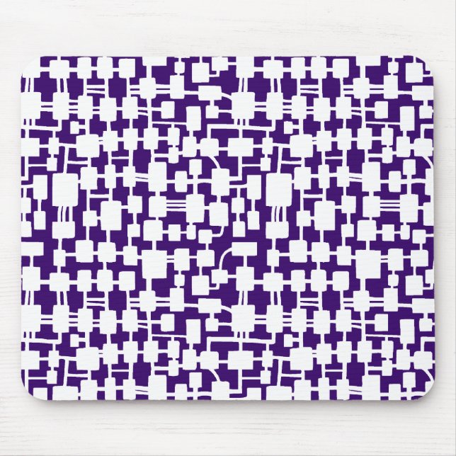 Abstract Network - White on Dark Purple 330066 Mouse Mat (Front)