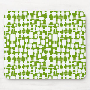 Abstract Network - White on Green 669900 Mouse Mat