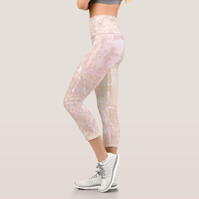 Abstract Neutral Mix Capri Leggings (Left)