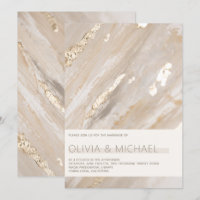 Abstract Neutral Painterly Champagne Gold Modern
