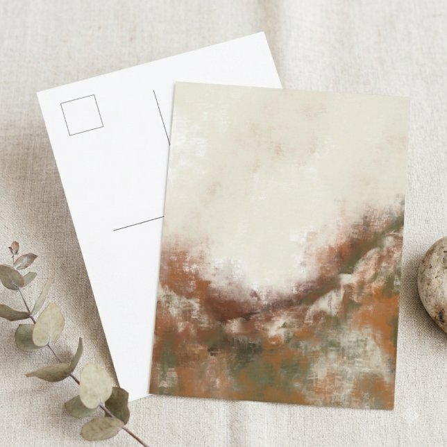 Abstract neutral tone textured art postcard (Send a stylish note to a friend with this neutral abstract art postcard for any occasion.)